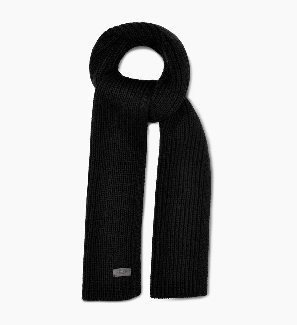 Ugg Scarfs Canada - Ugg Men's Ribbed Knit Stripe Black